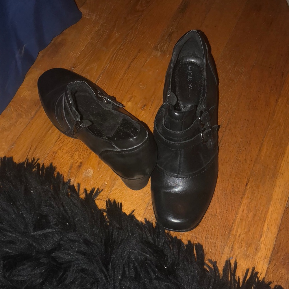 Black bootie heels